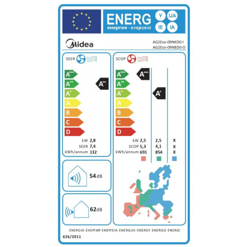 Κλιματιστικό Midea 9.000BTU XTreme Eco AG2Eco-09NXD0 Inverter A++/A+++ με UV Λάμπα Ιονισμού & WiFi Κλιματιστικό Midea 9.000BTU XTreme Eco AG2Eco-09NXD0 Inverter A++/A+++ με UV Λάμπα Ιονισμού & WiFi