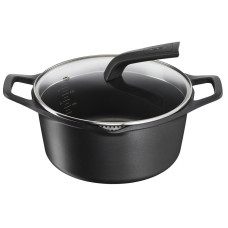Tefal Robusto E24946 Κατσαρόλα 24cm με Καπάκι 4.4L από Χυτό Αλουμίνιο