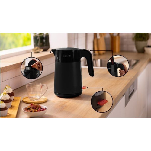 Bosch TWK2M163 Βραστήρας 1.7lt 2400W Μαύρος Bosch TWK2M163 Βραστήρας 1.7lt 2400W Μαύρος