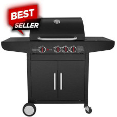 BBQ Υγραερίου GS Grill Lux 3+1 Cast Iron 11,5kW με Μαντεμένιες Σχάρες & Πλαϊνή Εστία BBQ Υγραερίου GS Grill Lux 3+1 Cast Iron 11,5kW με Μαντεμένιες Σχάρες & Πλαϊνή Εστία
