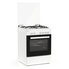 Κουζίνα Αερίου Thermogatz TGS 5021 Multigas WH 60cm Λευκή με Φούρνο 49L & Wok Καυστήρα