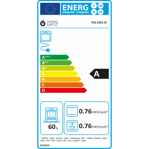 THERMOGATZ TGS 3521 IX TURBO Κουζίνες αερίου Inox THERMOGATZ TGS 3521 IX TURBO Κουζίνες αερίου Inox