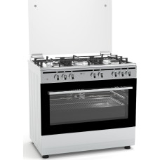 Thermogatz TGS 7301 IX TURBO Κουζίνα Μικτή 90cm Inox με 5 Εστίες Αερίου & Ηλεκτρικό Φούρνο 95Lt