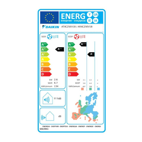 Daikin ATXC25E/ARXC25E Κλιματιστικό Inverter 9000 BTU A++/A++ με Wi-Fi Daikin ATXC25E/ARXC25E Κλιματιστικό Inverter 9000 BTU A++/A++ με Wi-Fi