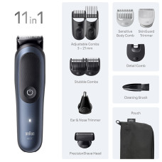 Braun AIO7540 All-in-One Κοπτική Μηχανή Προσώπου & Σώματος 11 σε 1 Blue Braun AIO7540 All-in-One Κοπτική Μηχανή Προσώπου & Σώματος 11 σε 1 Blue