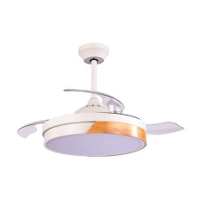 EUROLAMP 300-25068 Ανεμιστήρας Οροφής 107cm 32W με LED Φωτισμό, Bluetooth & Τηλεχειριστήριο Λευκός