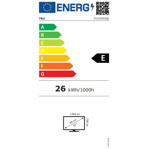 F&U FLV32502QL 32" HD Ready QLED Smart TV VIDAA Black F&U FLV32502QL 32" HD Ready QLED Smart TV VIDAA Black