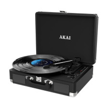 Akai ATT-18BT Βαλιτσάκι Πικάπ με Προενίσχυση και Ενσωματωμένα Ηχεία Μαύρο