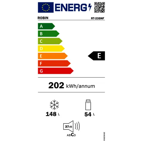 ROBIN RT-235NF Ψυγειοκαταψύκτης 202Lt No Frost Λευκός Inverter 147cm ROBIN RT-235NF Ψυγειοκαταψύκτης 202Lt No Frost Λευκός Inverter 147cm