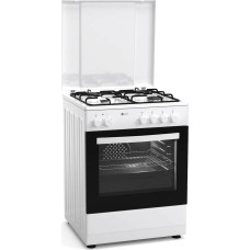 Thermogatz TGS 3610 WH TURBO Κουζίνα Μικτή 60cm με Ηλεκτρικό Φούρνο 60Lt & Εστίες Αερίου