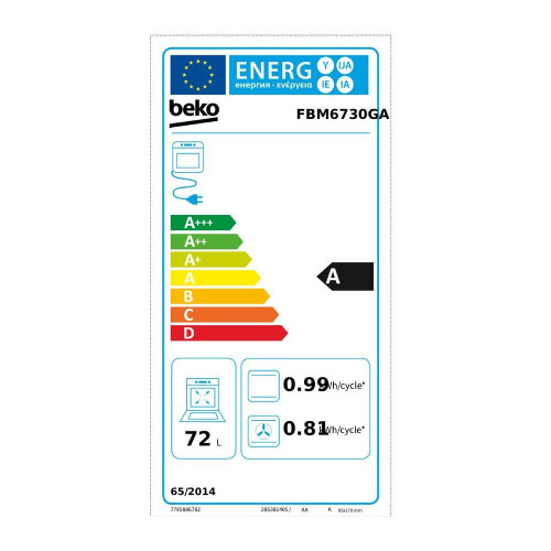 Beko FBM6730GA Κουζίνα Ηλεκτρική 72lt με Κεραμικές Εστίες 60cm Beko FBM6730GA Κουζίνα Ηλεκτρική 72lt με Κεραμικές Εστίες 60cm