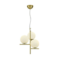 Trio Lighting Pure Κρεμαστό Φωτιστικό Μοντέρνο Τρίφωτο Μπρούτζινο