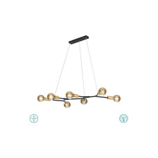Trio Lighting Cross Κρεμαστό Φωτιστικό Μοντέρνο Πολύφωτο Μαύρο