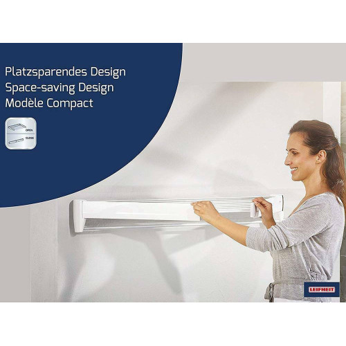 Leifheit Telegant 36 Protect Plus Πτυσσόμενη Απλώστρα Τοίχου Αλουμινίου 3.6m για Μπαλκόνι & Μπάνιο Leifheit Telegant 36 Protect Plus Πτυσσόμενη Απλώστρα Τοίχου Αλουμινίου 3.6m για Μπαλκόνι & Μπάνιο