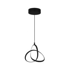 Powertech HLL-0145 Κρεμαστό Φωτιστικό Μαύρο LED με Φυσικό Λευκό Φως 40εκ.