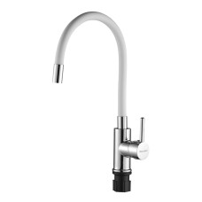 Bruno M54804-006C-S626-WH Ψηλή Σπαστή Μπαταρία Κουζίνας Πάγκου Inox Λευκή