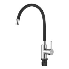Bruno M54804-006C-S626-BK Ψηλή Σπαστή Μπαταρία Κουζίνας Πάγκου Inox Μαύρη