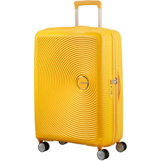 American Tourister Soundbox Spinner 4 Μεσαία Βαλίτσα Ταξιδίου Σκληρή Κίτρινη με 4 Ρόδες Ύψους 67εκ.