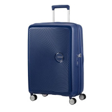 American Tourister Soundbox Spinner Expandable Μεσαία Βαλίτσα Ταξιδίου Σκληρή Μπλε με 4 Ρόδες Ύψους 67εκ.