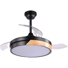 Eurolamp 300-25069 Ανεμιστήρας Οροφής 107cm με Φως και Τηλεχειριστήριο Μαύρος
