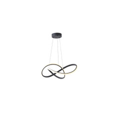 Eurolamp Saturn 144-15056 Κρεμαστό Φωτιστικό Μαύρο LED με Θερμό Λευκό Φως 60x60εκ.