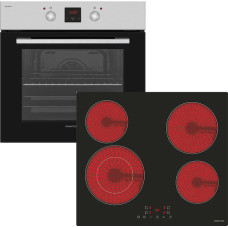 United UBO-68657TP + UBH-60464 Φούρνος άνω Πάγκου 69lt με Κεραμικές Εστίες Π59.5εκ Inox