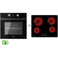 Teka Set HLB 8418P BK Πολυλειτουργικός Πυρολυτικός Φούρνος & TBC 64010 Κεραμική Εστία Αυτόνομη Μαύρη