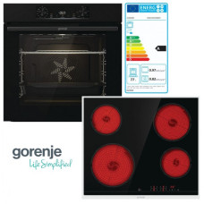 Gorenje BO6735E02BKOT + ECT641BX Σετ Κουζίνας Φούρνος 77lt+Εστία Κεραμική με Πλαίσιο