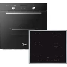 Midea Φούρνος Ηλεκτρικός Άνω Πάγκου 70lt 59.5cm MBON5M90E5-BK με Κεραμικές Εστίες MCH640F145K0FRX