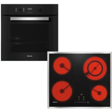 Miele H2455B + KM 6520 FR 10881980 Φούρνος άνω Πάγκου με Κεραμικές Εστίες