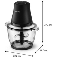 Philips HR1502/00 Πολυκόπτης Multi 500W με Δοχείο 2lt Μαύρος Philips HR1502/00 Πολυκόπτης Multi 500W με Δοχείο 2lt Μαύρος