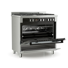 Κουζίνα Αερίου Thermogatz TGS PRO 2090 IX Inox 89L με 5 Εστίες WOK & Φούρνο Αερίου Κουζίνα Αερίου Thermogatz TGS PRO 2090 IX Inox 89L με 5 Εστίες WOK & Φούρνο Αερίου