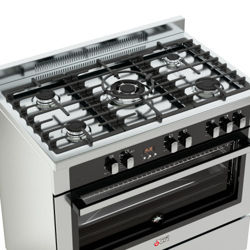 Κουζίνα Αερίου Thermogatz TGS PRO 2090 IX Inox 89L με 5 Εστίες WOK & Φούρνο Αερίου Κουζίνα Αερίου Thermogatz TGS PRO 2090 IX Inox 89L με 5 Εστίες WOK & Φούρνο Αερίου