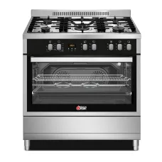 Thermogatz TGS PRO 2030 IX Κουζίνα Μικτή 90cm Inox με Ηλεκτρικό Φούρνο 98Lt & 5 Εστίες Αερίου