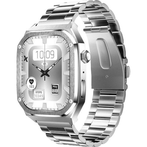 MaxCom FW65 Iron S Smartwatch 55mm Ασημί με AMOLED Οθόνη, Κλήσεις Bluetooth & Παλμογράφο MaxCom FW65 Iron S Smartwatch 55mm Ασημί με AMOLED Οθόνη, Κλήσεις Bluetooth & Παλμογράφο