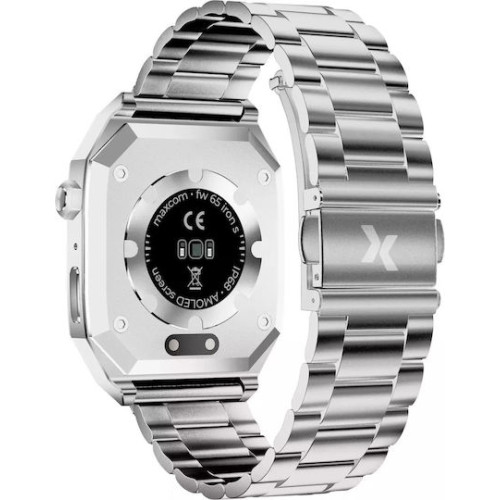 MaxCom FW65 Iron S Smartwatch 55mm Ασημί με AMOLED Οθόνη, Κλήσεις Bluetooth & Παλμογράφο MaxCom FW65 Iron S Smartwatch 55mm Ασημί με AMOLED Οθόνη, Κλήσεις Bluetooth & Παλμογράφο