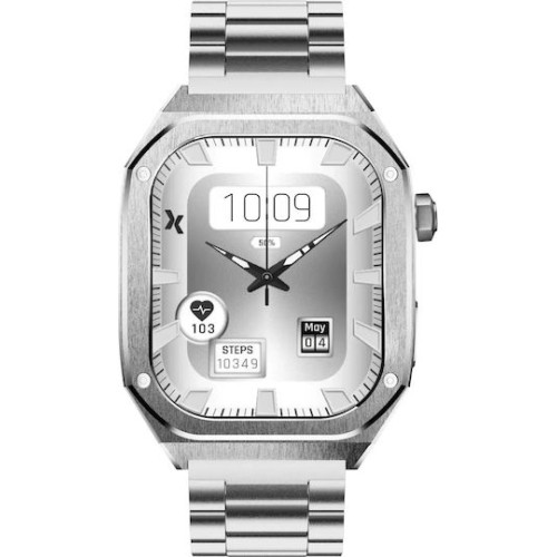 MaxCom FW65 Iron S Smartwatch 55mm Ασημί με AMOLED Οθόνη, Κλήσεις Bluetooth & Παλμογράφο MaxCom FW65 Iron S Smartwatch 55mm Ασημί με AMOLED Οθόνη, Κλήσεις Bluetooth & Παλμογράφο