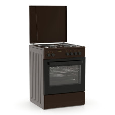 Κουζίνα Ηλεκτρική Thermogatz TGS E124 BR Turbo 60Lt με 4 Εμαγιέ Εστίες & Αέρα Καφέ