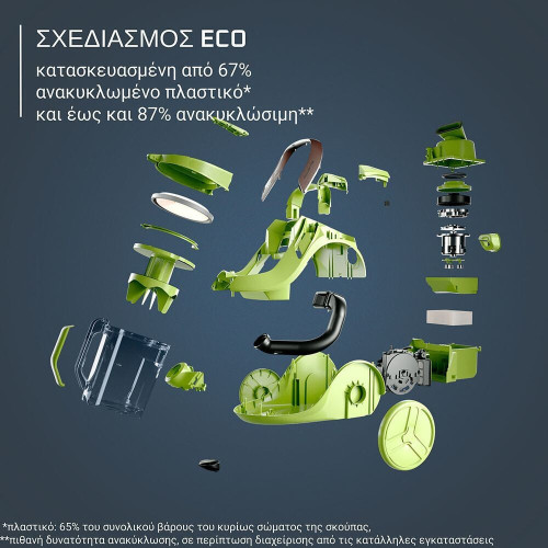 Rowenta RO7B13EA Green Force Cyclonic Max Ηλεκτρική Σκούπα Χωρίς Σακούλα 2.5L 900W Rowenta RO7B13EA Green Force Cyclonic Max Ηλεκτρική Σκούπα Χωρίς Σακούλα 2.5L 900W