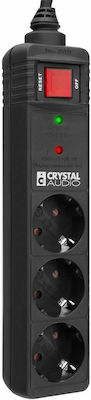 Crystal Audio CP3-1300-70 Πολύπριζο Ασφαλείας 3 Θέσεων με Διακόπτη και Καλώδιο 1.5m